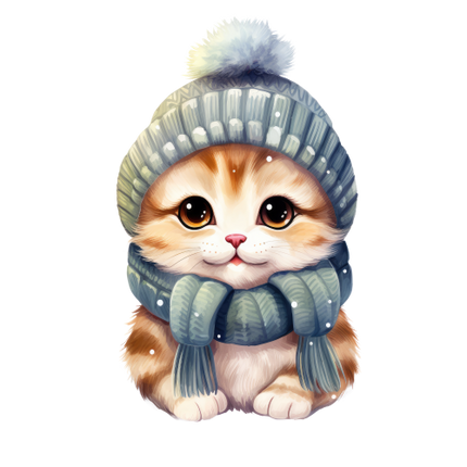 (s084-1U) Winter Cat
