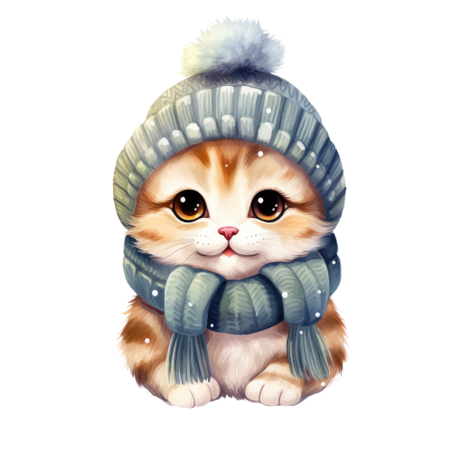 (s084-1U) Winter Cat