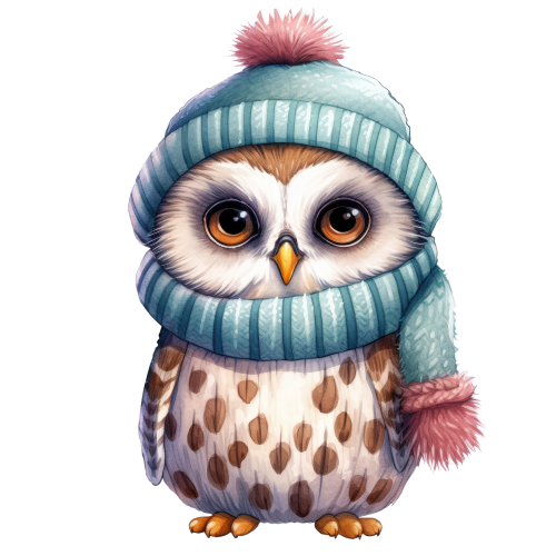 (s084-1X) Winter Owl