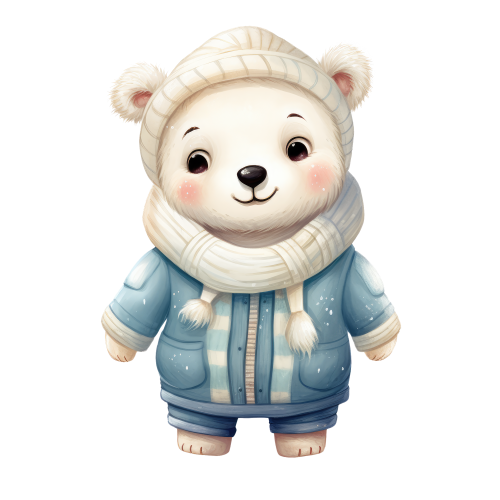 (s084-1Z) Winter Polar Bear