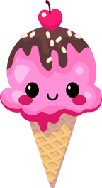 (s085-2) Cute Kawaii Face Ice Cream Cone
