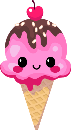 (s085-2) Cute Kawaii Face Ice Cream Cone