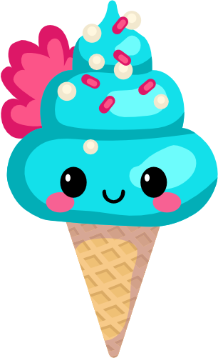 (s085-2) Cute Kawaii Face Ice Cream Cone
