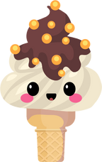 (s085-2) Cute Kawaii Face Ice Cream Cone