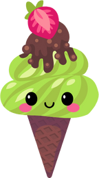 (s085-2) Cute Kawaii Face Ice Cream Cone
