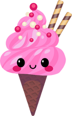 (s085-2) Cute Kawaii Face Ice Cream Cone