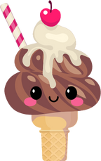 (s085-2) Cute Kawaii Face Ice Cream Cone