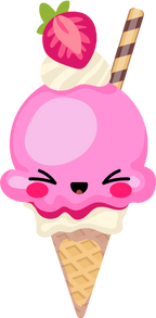 (s085-2) Cute Kawaii Face Ice Cream Cone