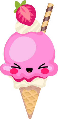 (s085-2) Cute Kawaii Face Ice Cream Cone