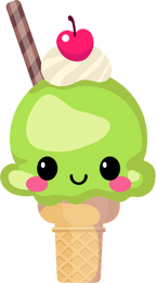 (s085-2) Cute Kawaii Face Ice Cream Cone