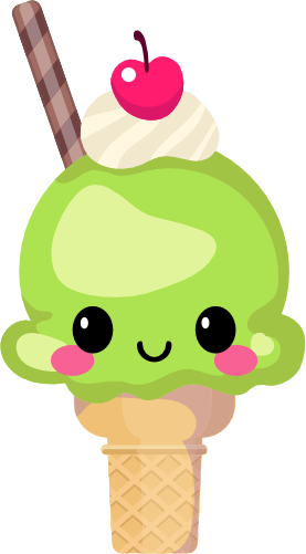 (s085-2) Cute Kawaii Face Ice Cream Cone