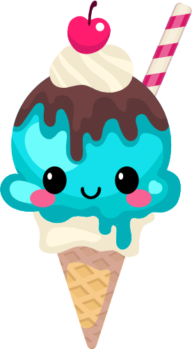 (s085-2) Cute Kawaii Face Ice Cream Cone