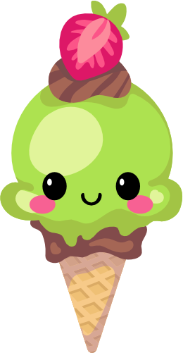 (s085-2) Cute Kawaii Face Ice Cream Cone