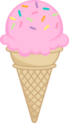 (s085-3) Colorful Ice Cream Cone Sprinkles