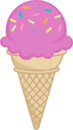 (s085-3) Colorful Ice Cream Cone Sprinkles