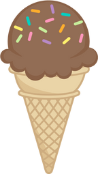 (s085-3) Colorful Ice Cream Cone Sprinkles