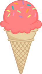 (s085-3) Colorful Ice Cream Cone Sprinkles