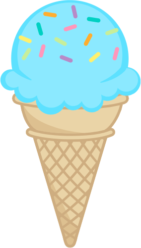 (s085-3) Colorful Ice Cream Cone Sprinkles