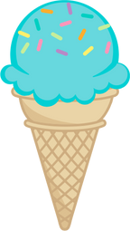 (s085-3) Colorful Ice Cream Cone Sprinkles