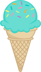 (s085-3) Colorful Ice Cream Cone Sprinkles