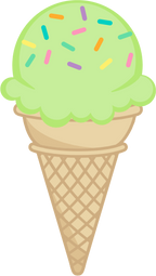 (s085-3) Colorful Ice Cream Cone Sprinkles