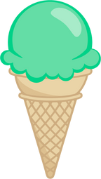 (s085-3) Colorful Ice Cream Cone
