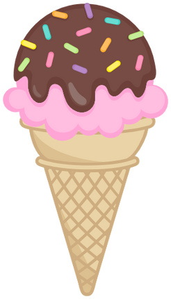 (s085-3) Colorful Ice Cream Cone Sprinkles Chocolate
