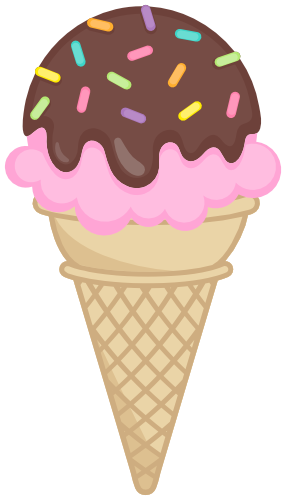 (s085-3) Colorful Ice Cream Cone Sprinkles Chocolate