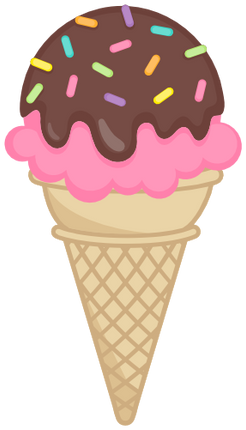 (s085-3) Colorful Ice Cream Cone Sprinkles Chocolate