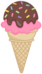 (s085-3) Colorful Ice Cream Cone Sprinkles Chocolate