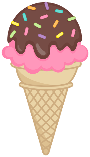 (s085-3) Colorful Ice Cream Cone Sprinkles Chocolate