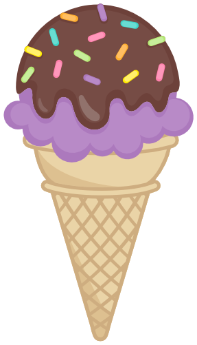 (s085-3) Colorful Ice Cream Cone Sprinkles Chocolate