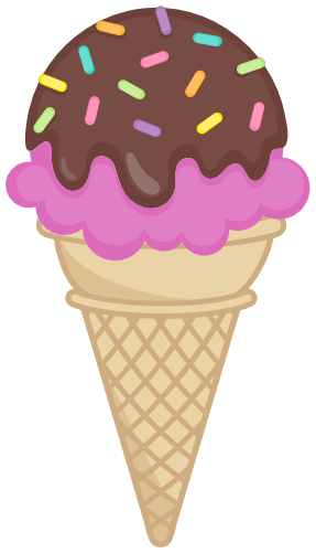 (s085-3) Colorful Ice Cream Cone Sprinkles Chocolate