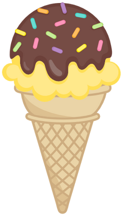 (s085-3) Colorful Ice Cream Cone Sprinkles Chocolate