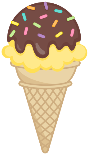 (s085-3) Colorful Ice Cream Cone Sprinkles Chocolate