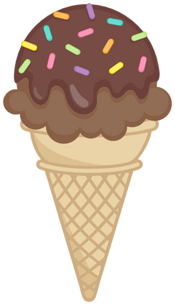 (s085-3) Colorful Ice Cream Cone Sprinkles Chocolate