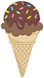 (s085-3) Colorful Ice Cream Cone Sprinkles Chocolate