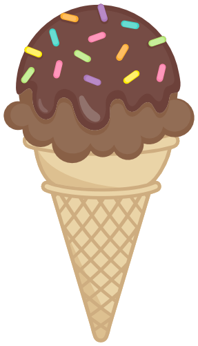 (s085-3) Colorful Ice Cream Cone Sprinkles Chocolate