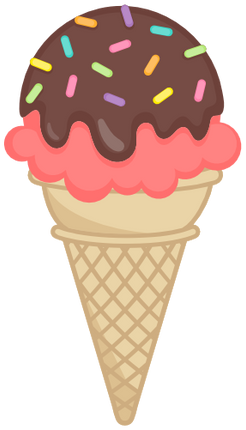 (s085-3) Colorful Ice Cream Cone Sprinkles Chocolate