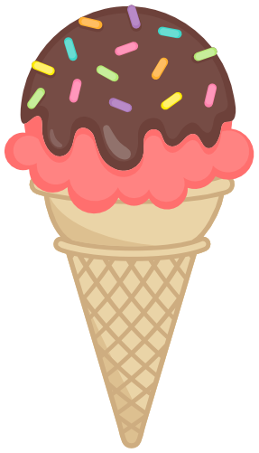 (s085-3) Colorful Ice Cream Cone Sprinkles Chocolate