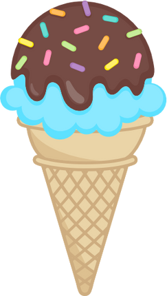 (s085-3) Colorful Ice Cream Cone Sprinkles Chocolate