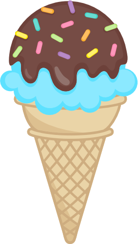 (s085-3) Colorful Ice Cream Cone Sprinkles Chocolate