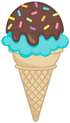 (s085-3) Colorful Ice Cream Cone Sprinkles Chocolate