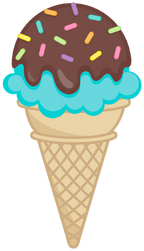 (s085-3) Colorful Ice Cream Cone Sprinkles Chocolate