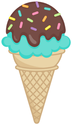 (s085-3) Colorful Ice Cream Cone Sprinkles Chocolate