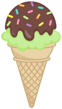 (s085-3) Colorful Ice Cream Cone Sprinkles Chocolate