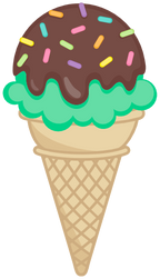 (s085-3) Colorful Ice Cream Cone Sprinkles Chocolate