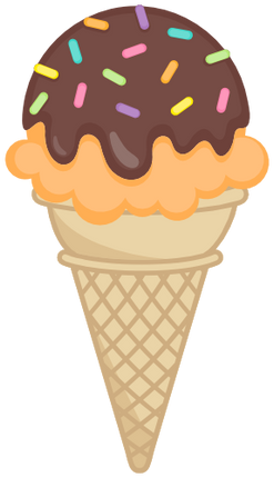 (s085-3) Colorful Ice Cream Cone Sprinkles Chocolate
