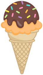 (s085-3) Colorful Ice Cream Cone Sprinkles Chocolate