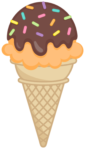 (s085-3) Colorful Ice Cream Cone Sprinkles Chocolate